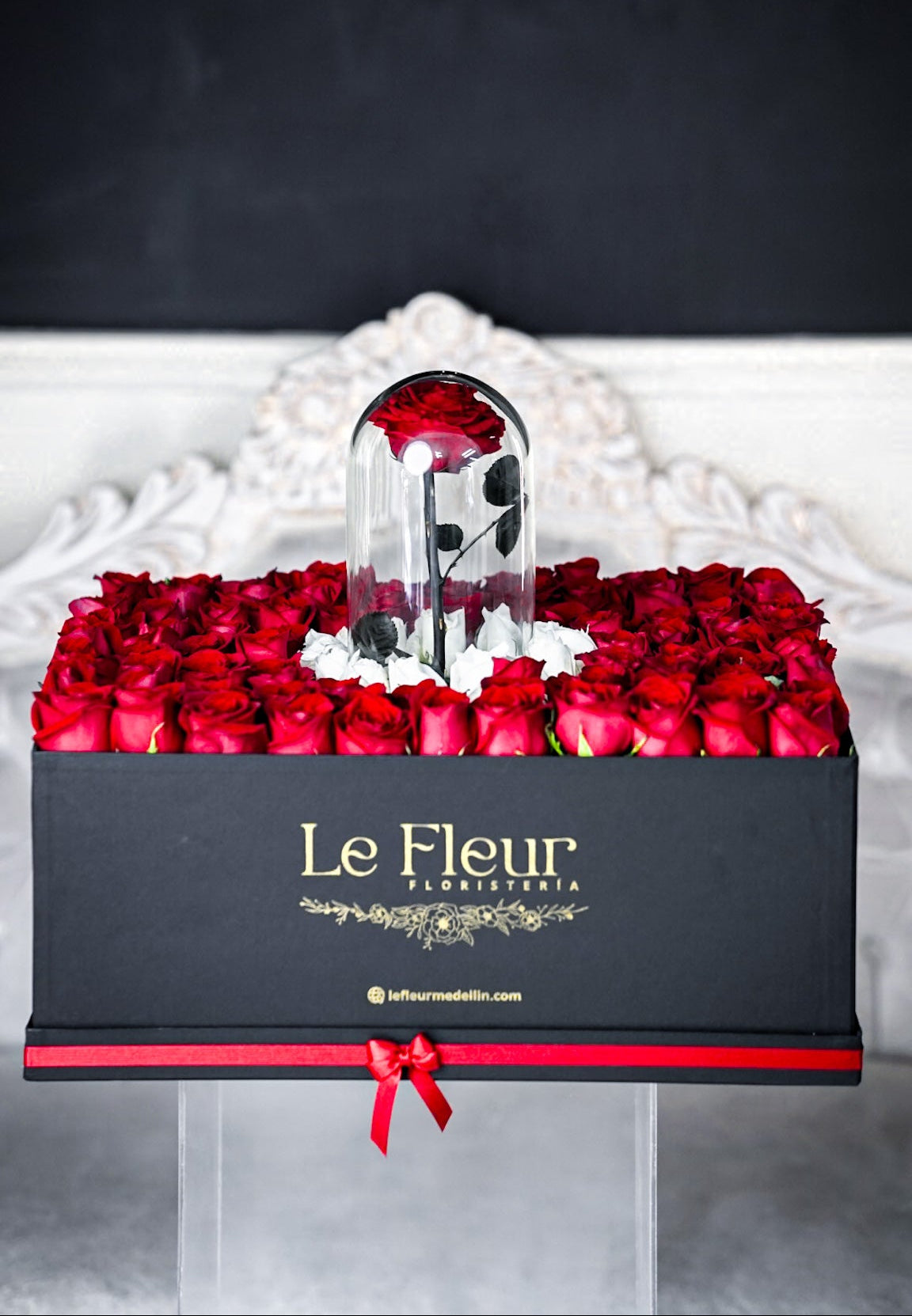 Caja Gigante 120 Rosas 🌹 + Rosa Preservada