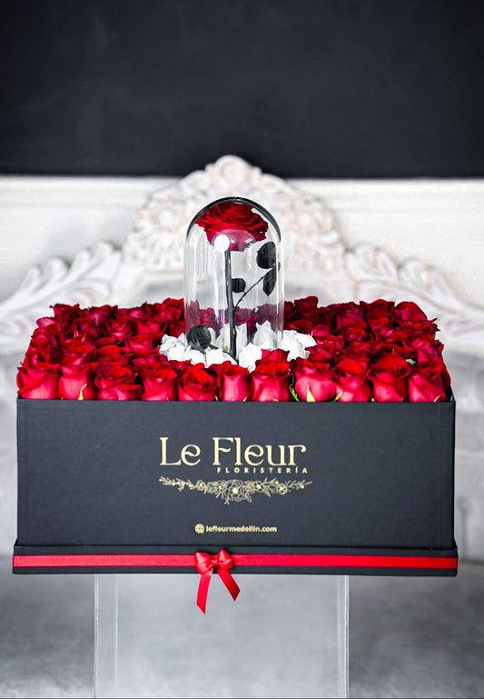 Caja Gigante 120 Rosas 🌹 + Rosa Preservada