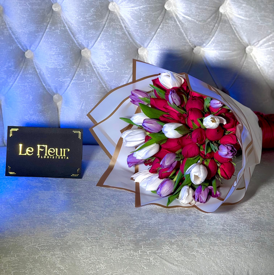 Buquet De 20 Tulipanes Importados Holandeses + 40 Rosas De Exportación 🌹