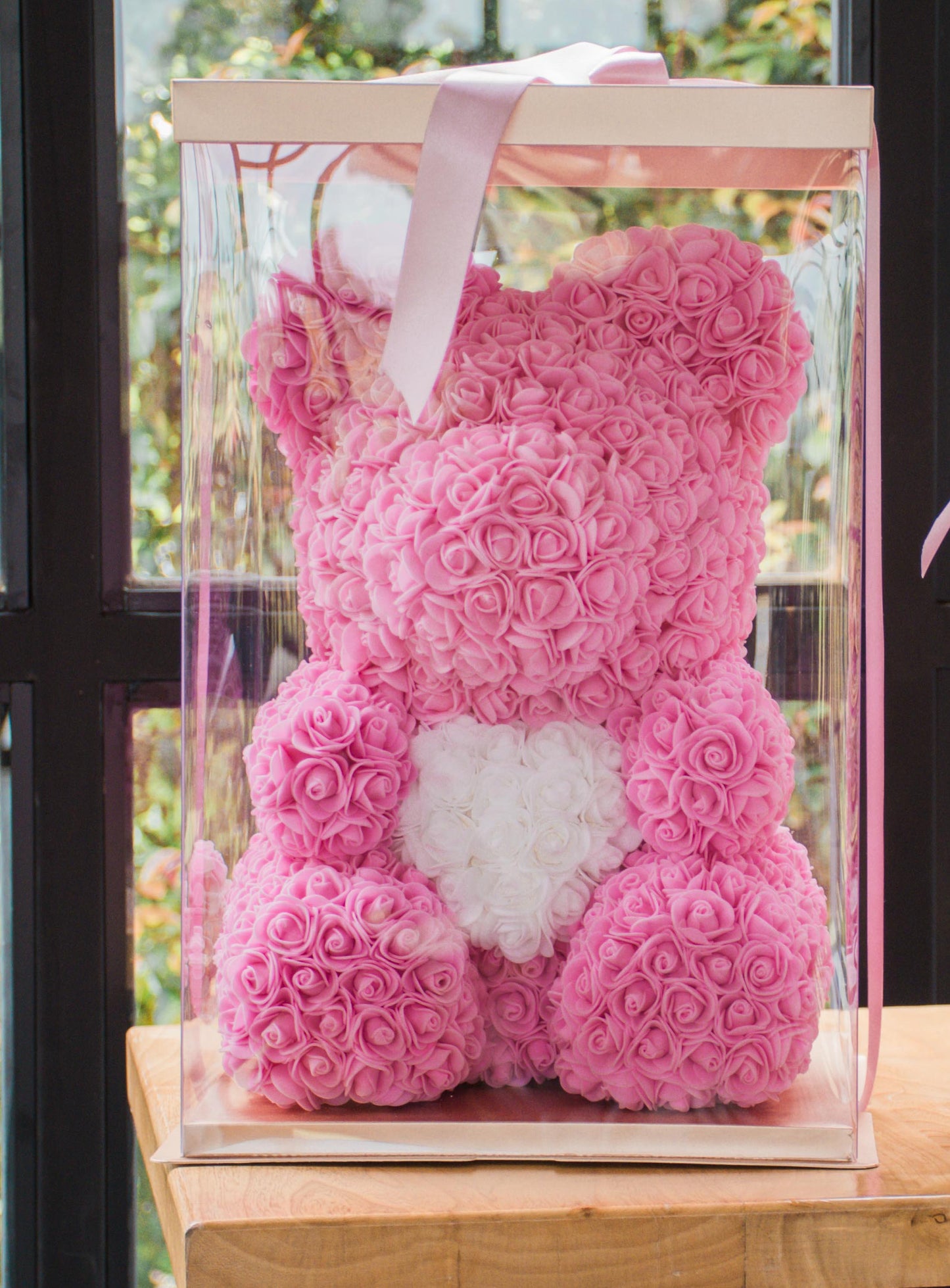 Oso Teddy 50Cm Rosado 🧸 De Rosas Hechos a Mano