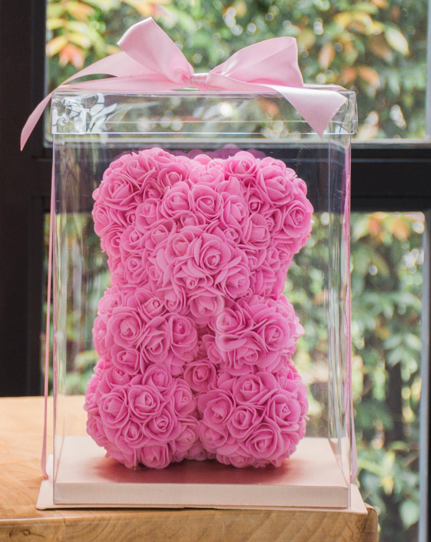 Oso Teddy 25 Cm Rosado 🧸 De Rosas Hechos a Mano