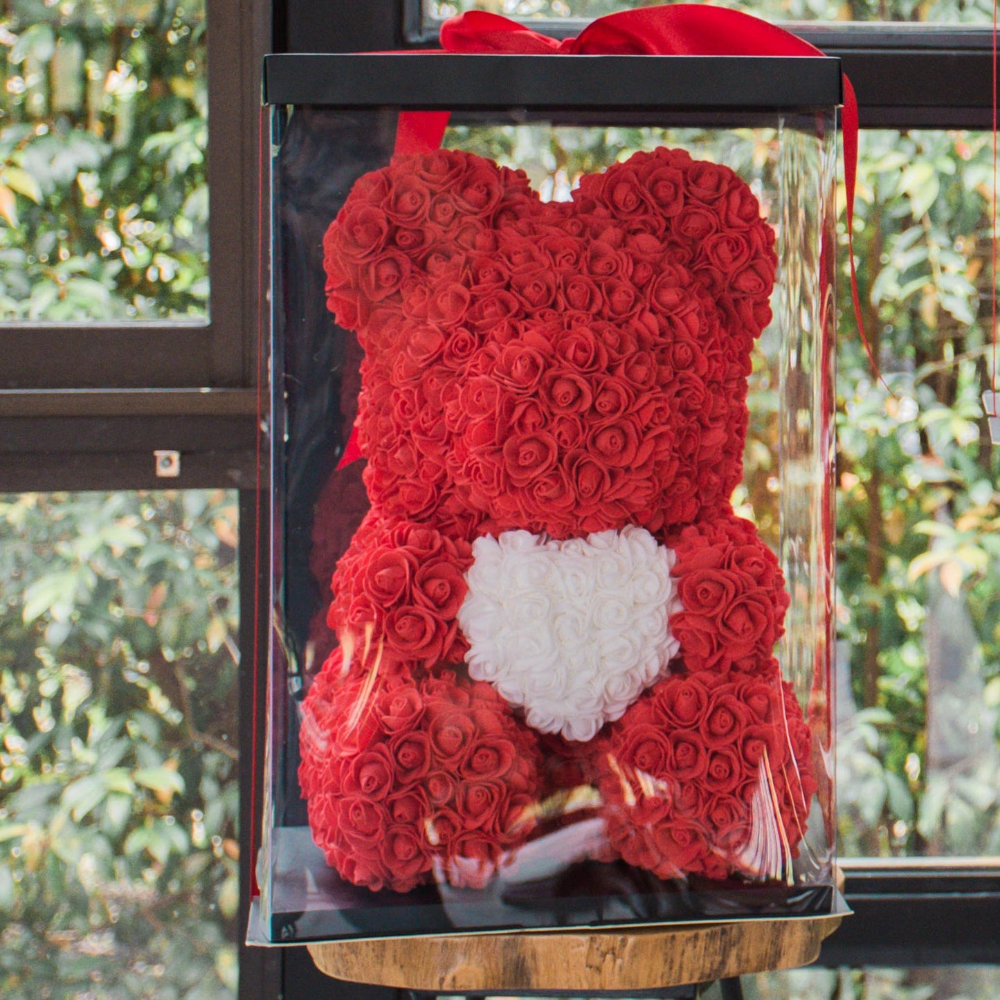 Oso Teddy 50Cm Rojo🧸 De Rosas Hechos a Mano