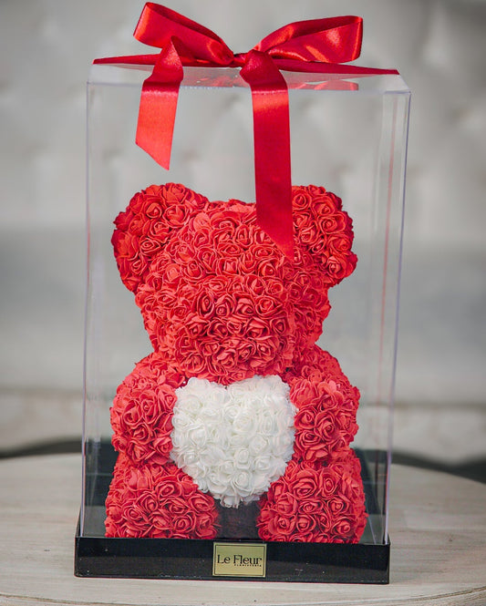 Oso Teddy 50 Cm Caja Acrilica 🧸 De Rosas Hechos a Mano