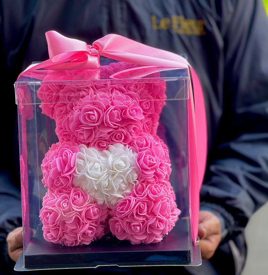 Oso Teddy 25 Cm Con Corazon 🧸 De Rosas Hechos a Mano