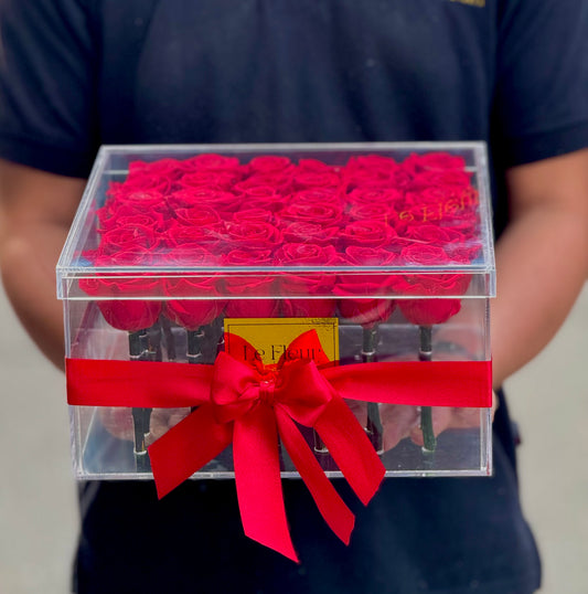 Caja Acrilica Con 36 Rosas Preservadas Con mas de 5 años de duración 🌹