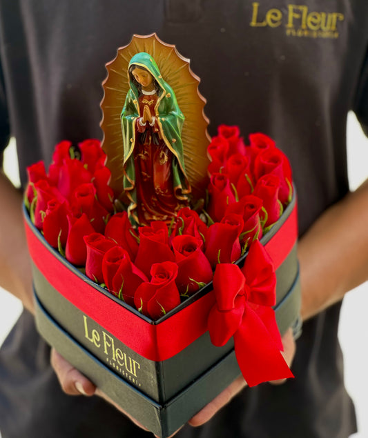 Corazo 30 Rosas 🌹 + Virgen A Color