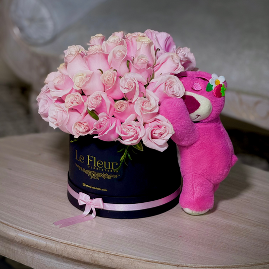 Pompon 60 Rosas + Peluche🌹